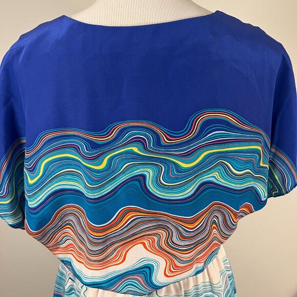 Trina Turk Caspian Agate Swirl Silk Dress Size 8 - Picture 6 of 10